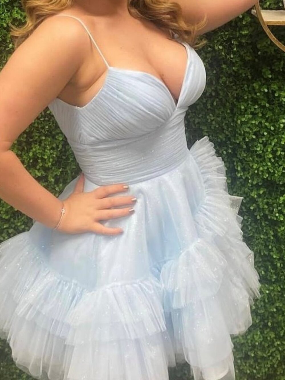 Sherri Hill Baby Blue Homecoming dress